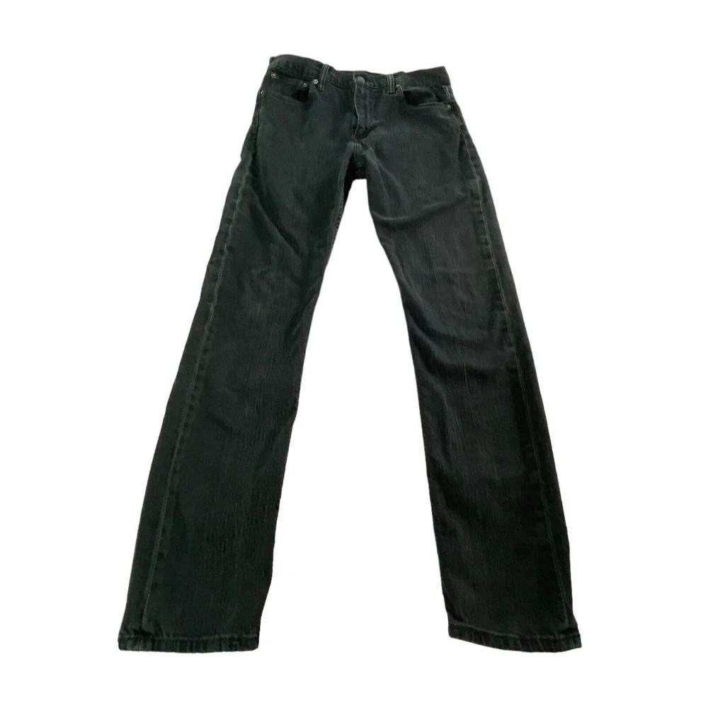 LEVI'S Men 5 Pocket Zip Button Closure Straight Leg Denim Jeans Sz 32 Black 5-30